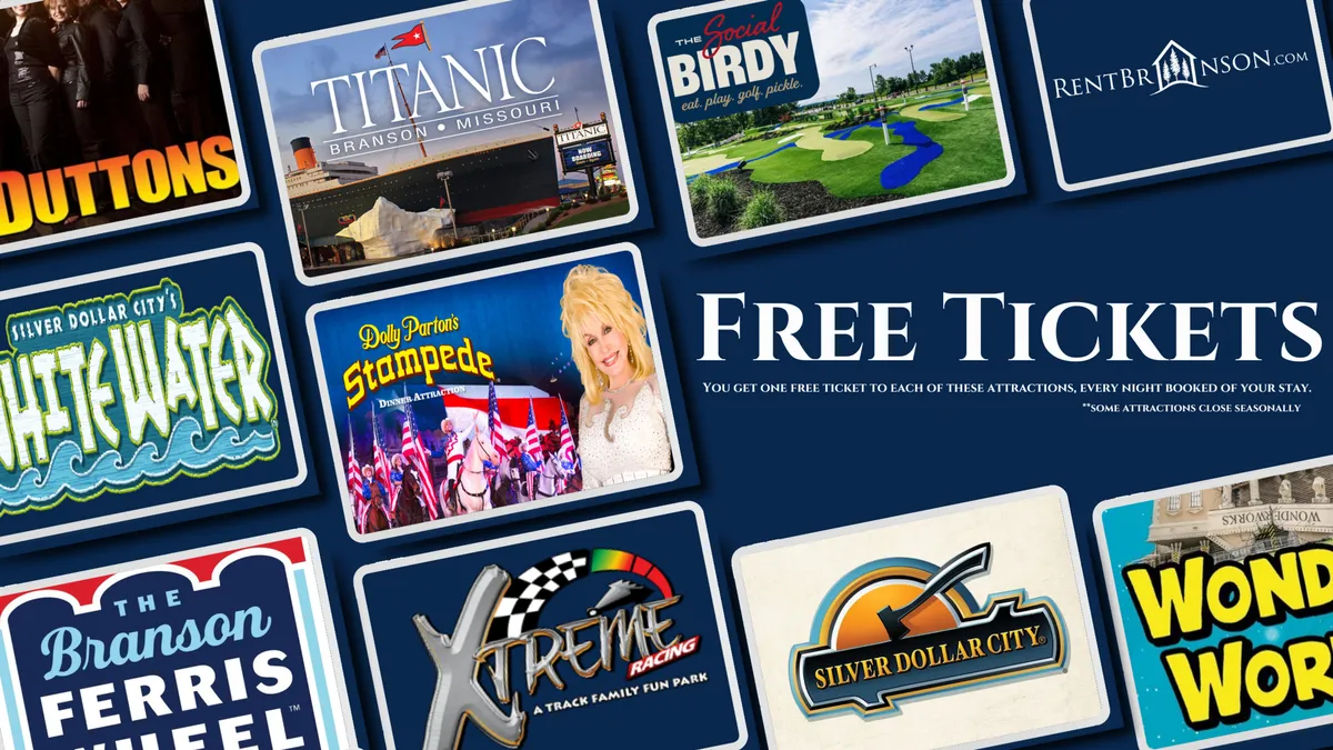 A bright, colorful interior shot featuring attraction tickets and promotional graphics, evoking the excitement of local entertainment options and family outings.